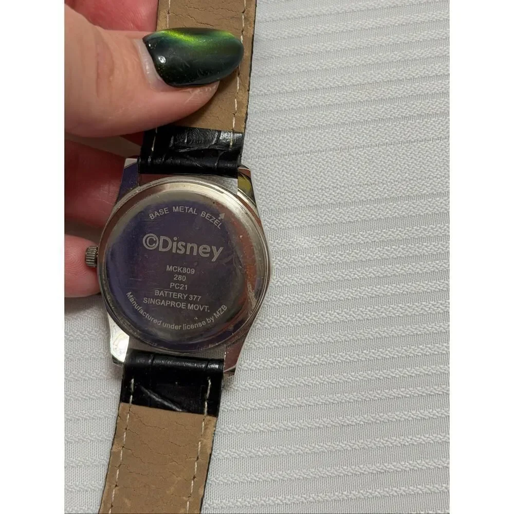 Disney Mickey Mouse Vintage Adult Watch Black Band Needs Battery